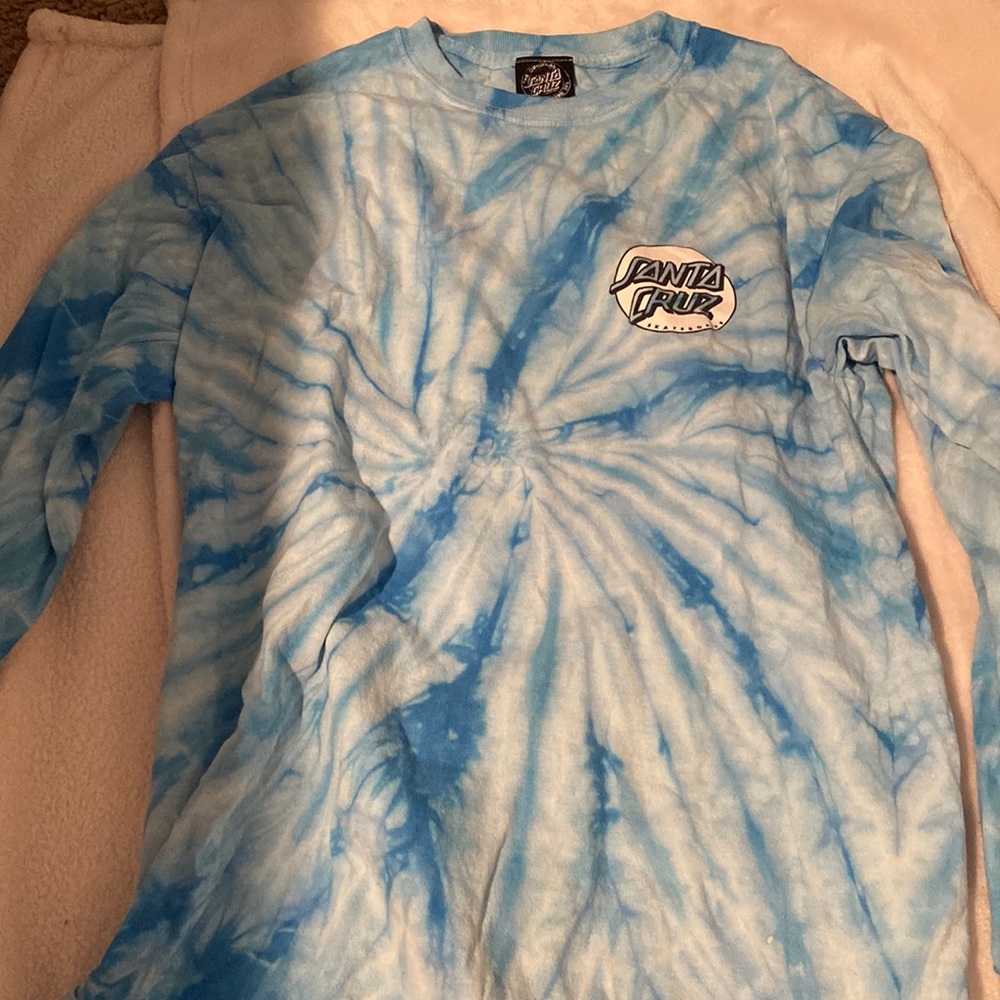 blue tie die santa cruz long sleeve
